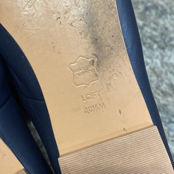 Loft leather upper ballet flats lot/2 navy blue and black sz 10.5 - Picture 14 of 14
